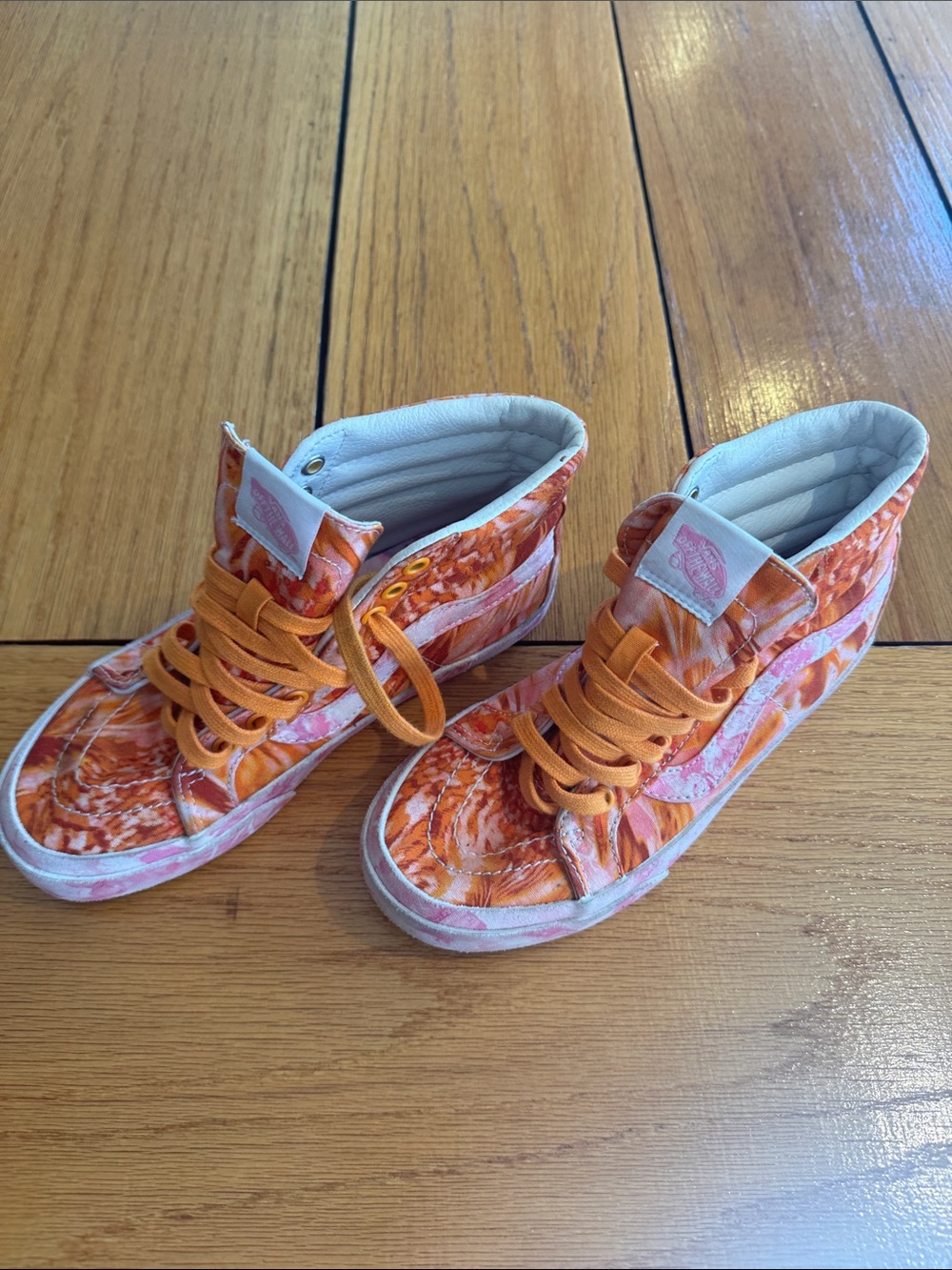 Vans ladies Orange Tie-Dye High-Top Sneakers